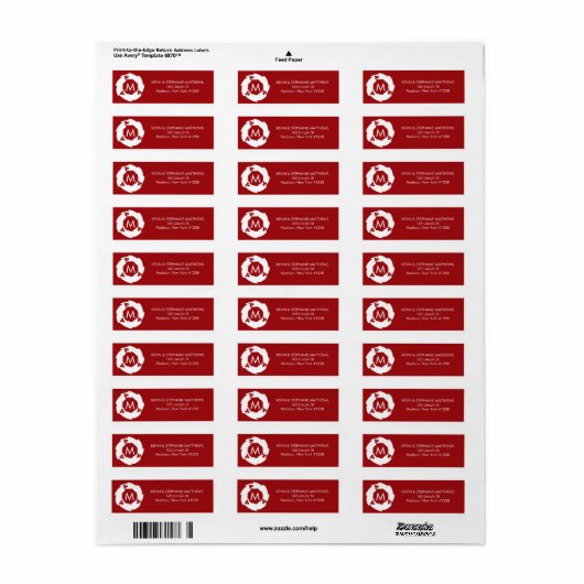 Rot-Weiß-Weihnachtsmonogramm (Vorne)