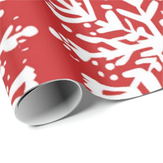 Rot-weiß Weihnachtsmuster Wrappi Geschenkpapier (Rolleneckpunkt)