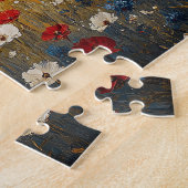 Rot-Weiß-Wildblumen und Blau Puzzle (Seite)
