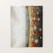 Rot-Weiß-Wildblumen und Blau Puzzle (Vertikal)