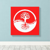 Rot-Weiß-Yan Leinwanddruck (Insitu (Holzboden))