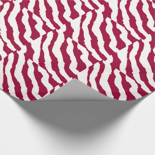 Rot-Weiß-Zebrastreifen-Muster Geschenkpapier (Ecke)