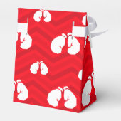 Rot, weiß, Zickzack, Boxer, Boxhandschuhe Geschenkschachtel (Rückseite)