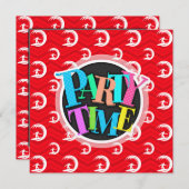 Rot, weiß, Zickzack, Surfen, Surfen Einladung (Vorne/Hinten)