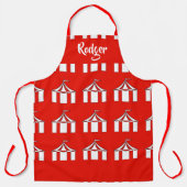 Rot-Weiß-Zirkuszelte Schürze (Vorderseite)