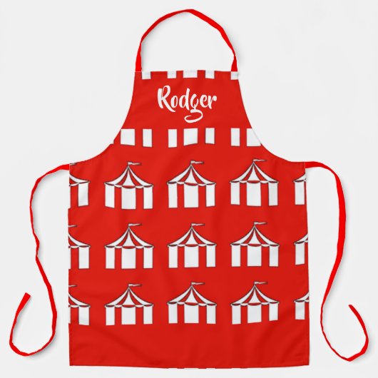 Rot-Weiß-Zirkuszelte Schürze (Vorderseite)