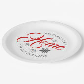 Rot-Weiß-Zuhause für das Holidays Paper Plate Pappteller (Schrägansicht)