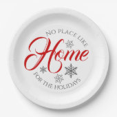 Rot-Weiß-Zuhause für das Holidays Paper Plate Pappteller (Vorderseite)