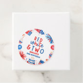 Rot, Weiß & Zwei 4. Juli 2010 Party Geschenkanhänger (Beispiel)