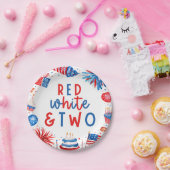 Rot, Weiß & Zwei 4. Juli 2010 Party Pappteller (Party)