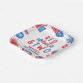 Rot, Weiß & Zwei 4. Juli 2010 Party Pappteller (Gewinkelt)