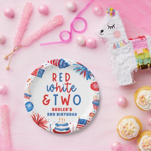 Rot, Weiß & Zwei 4. Juli 2010 Party Pappteller (Party)