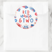 Rot, Weiß & Zwei 4. Juli 2010 Party Runder Aufkleber (Tasche)