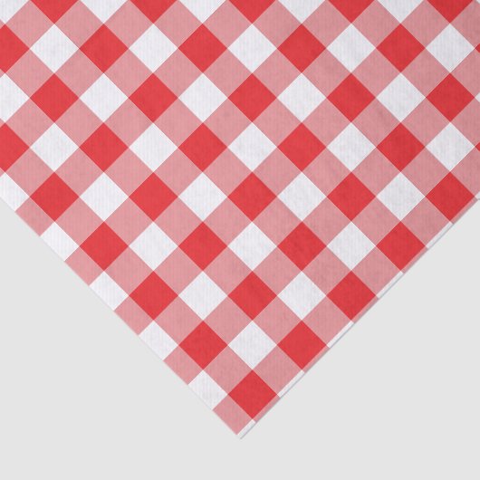 Rot-Weißbüffel Kariert Seidenpapier (Ausschnitt)