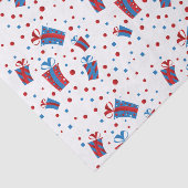 Rot, weiße blaue Confetti-Geschenke Seidenpapier (Ausschnitt)