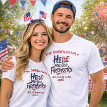 Rot Weiße Blaue Feuerwerk 4. Juli Familie Crew 