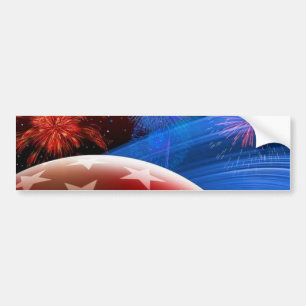 Rot Weiße Blaue Sterne und Feuerwerk Aufkleber Autoaufkleber
