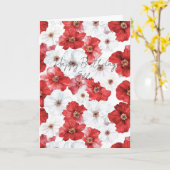 Rot Weiße Blumen Geburtstag Karte (Gelbe Blume)