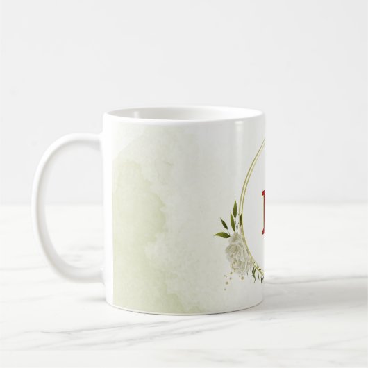 Rot-weiße Blumengrün Kaffeetasse (Links)