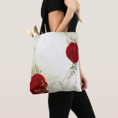 Rot-weiße Blumengrün Tasche (Von Nahem)