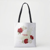 Rot-weiße Blumengrün Totenbeutel Tasche (Vorderseite)