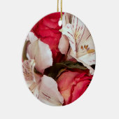 Rot-weiße Blütenglücklichkeit Keramik Ornament (Rechts)