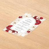 Rot-weiße Blütenhochzeit Acryleinladungen (Ablage )