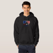 Rot Weiße & Cool Dad US Flag Sonnenbrille 4. Juli  Hoodie (Vorne ganz)