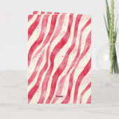 Rot Weiße Creme-Pfefferminz-Streifen Weihnachten Karte (Rückseite)