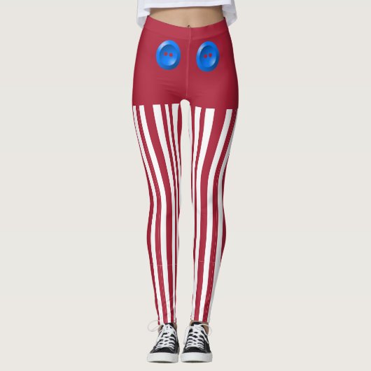 Rot-weiße Elfenhosen Leggings (Vorderseite)