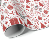 Rot-Weiße Feiertags-Verpackungspapier Geschenkpapier (Rolleneckpunkt)