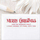 Rot-weiße Feste Frohe Weihnachten Rücksendeadresse (Insitu)
