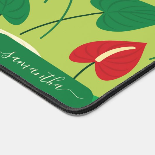 Rot-weiße Flamingo-Blume Schreibtischunterlage (Ecke)