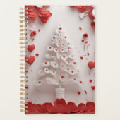 Rot-weiße florale Handmade-Style-Kunstgestaltung Planer (Vorderseite)