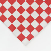 Rot-weiße gepolsterte Muster Fleecedecke (Ecke)