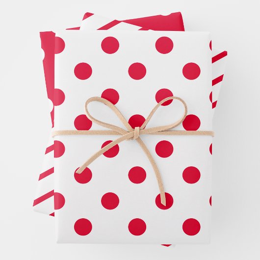 Rot-Weiße Geschenkpapierbögen Geschenkpapier Set