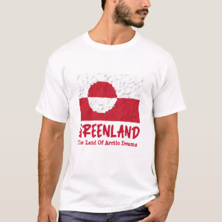 Rot-weiße grönländische Flagge mit Cooler Markieru T-Shirt