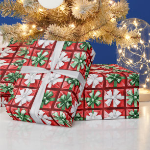 Rot Weiße Grüne Schleifen Weihnachten Geschenkpapier