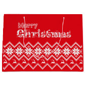 Rot-Weiße hässliche Sweater-Weihnachtsgeschenktüte Große Geschenktüte (Vorderseite)