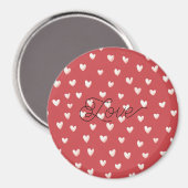Rot Weiße Herzen Valentinstag Magnet (Vorderseite/Rückseite)