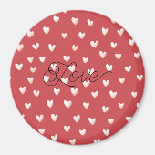 Rot Weiße Herzen Valentinstag Magnet (Vorne)