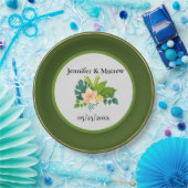 Rot-weiße Hochzeitsplatte Pappteller (Party)