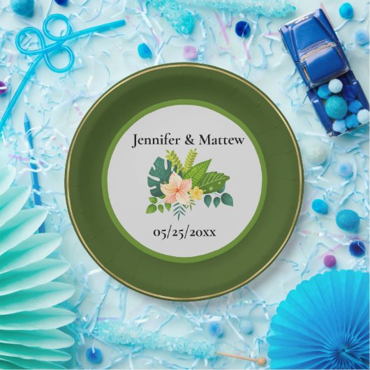 Rot-weiße Hochzeitsplatte Pappteller (Party)