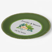 Rot-weiße Hochzeitsplatte Pappteller (Schrägansicht)