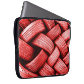 Rot-weiße Holzstäbe Laptopschutzhülle (Vorne Rechts)