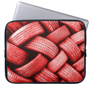 Rot-weiße Holzstäbe Laptopschutzhülle