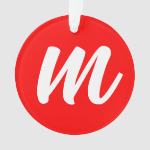 Rot-Weiße Kalligrafie-Monogramm Anfangsbuchstabe Ornament
