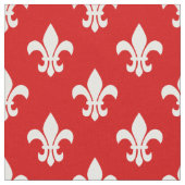 Rot, Weiße Lilie Muster Stoff (Nahaufnahme)