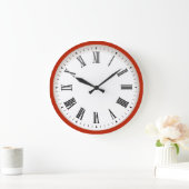 Rot-weiße Mauer römische Zahl der großen Große Wanduhr (Zuhause)