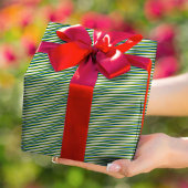 Rot-weiße Moiré-Streifen - Abstrakt, fein Geschenkpapier